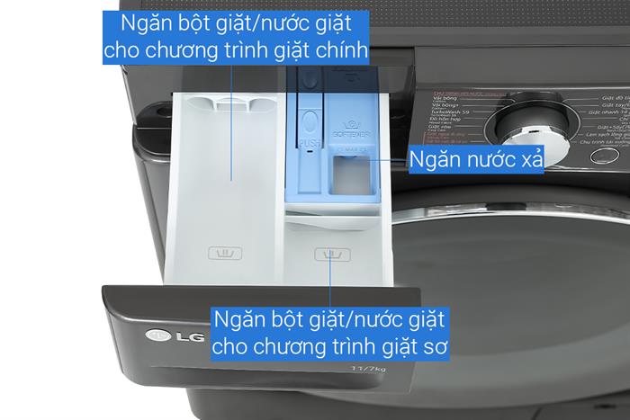 Máy giặt sấy LG Inverter giặt 12 kg - sấy 7 kg FV1412H3BA