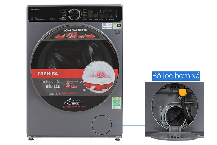 Máy giặt sấy Toshiba Inverter TWD-T25BZU115MWV(MG)
