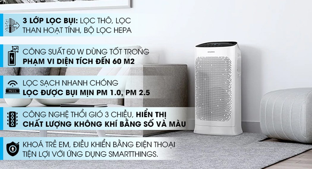 Máy lọc không khí Samsung AX60R5080WD/SV