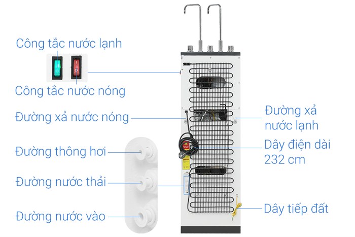 HPN666 - Máy lọc nước RO nóng nguội lạnh Hòa Phát HPN666 11 lõi