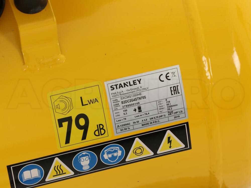Máy nén khí không dầu 50 lít Stanley SXCMS1350HE