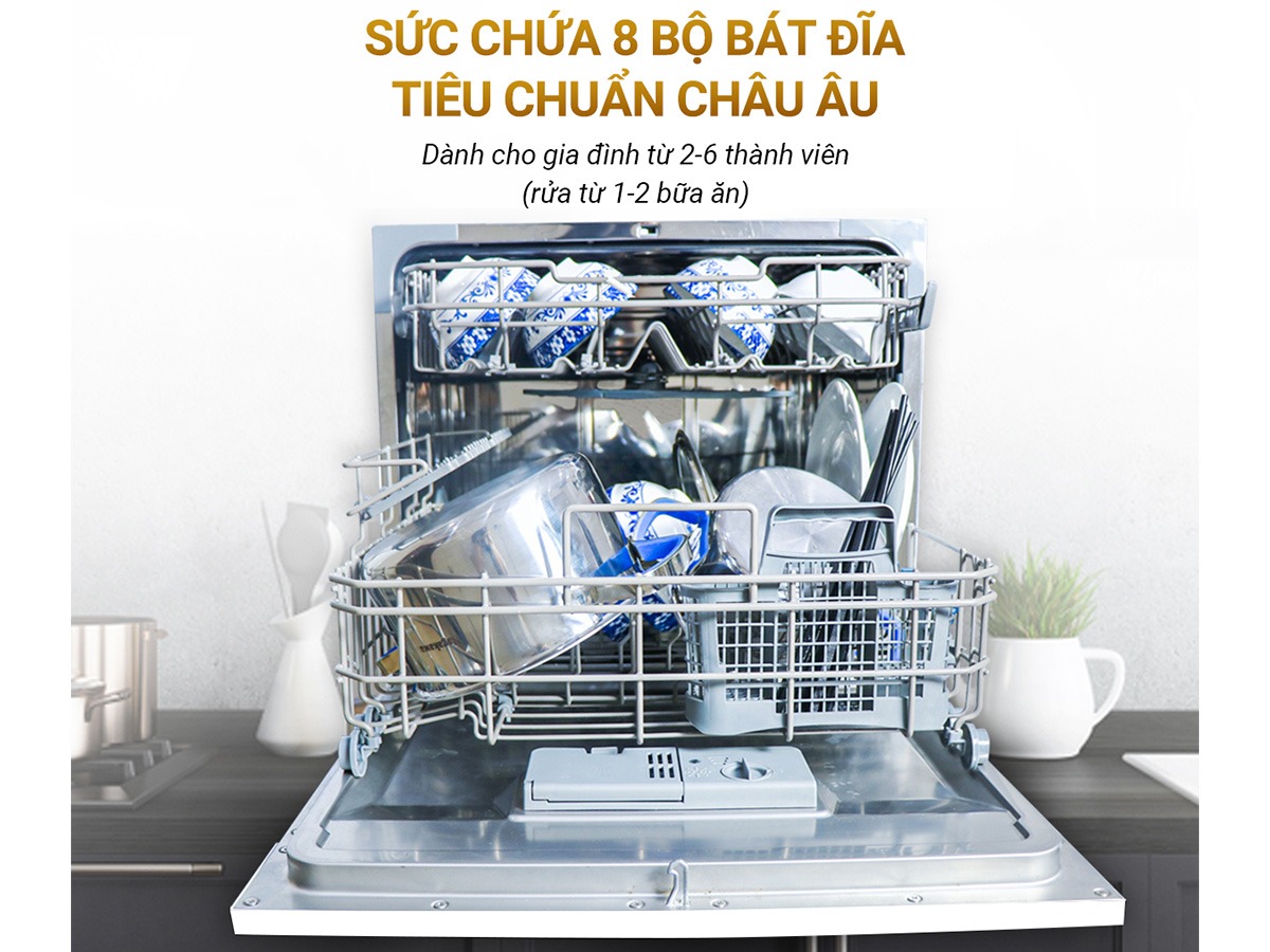 Máy rửa bát 8 bộ cao cấp Nagakawa NK8D61M