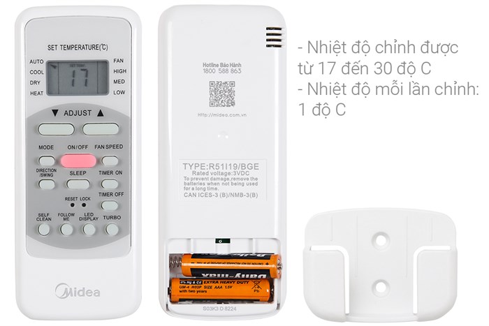 Máy lạnh treo tường Midea 1.5 HP MSAFII-13CRN8