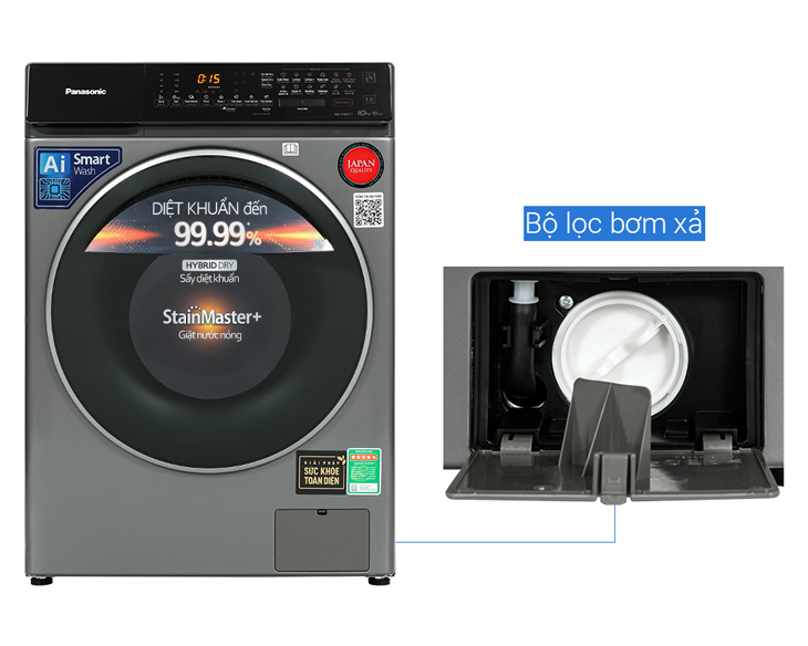 NA-S106FC1LV - Máy giặt sấy Panasonic 10/6 kg