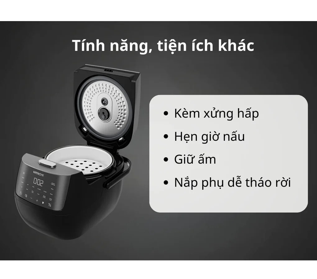 Nồi Cơm Điện Tử Hitachi RZ-S18VN-BK 1.8 Lít
