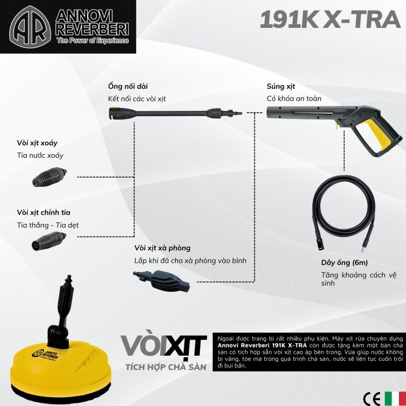 Máy xịt rửa chuyên dụng Annovi Reverberi 191K X-TRA