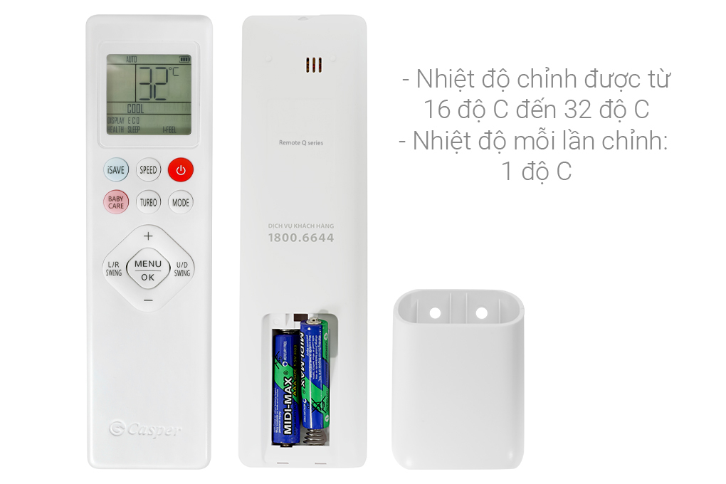 Máy lạnh treo tường Casper Inverter 1.0 HP QC-09IS36