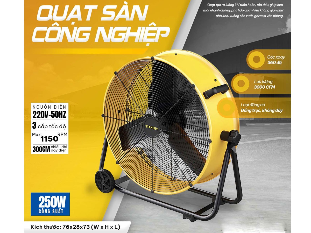 Quạt công nghiệp Stanley SLF306125D - 24 inch