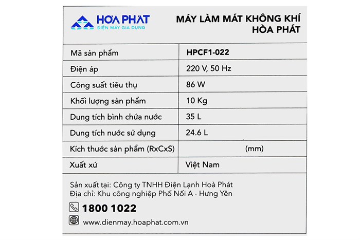 Quạt điều hòa Hòa Phát HPCF1-022 86W