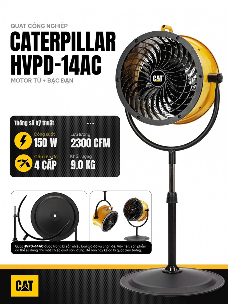 Quạt đứng công nghiệp Caterpillar HVPD-14AC