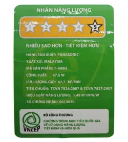 QUẠT TREO TƯỜNG Panasonic F-409U (màu xanh, vàng kim)