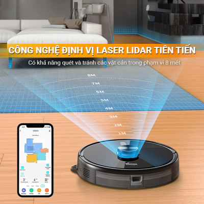 Robot hút bụi lau nhà DEMAX S300-Laser 306 độ