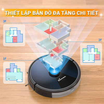 Robot hút bụi lau nhà DEMAX S300-Laser 306 độ