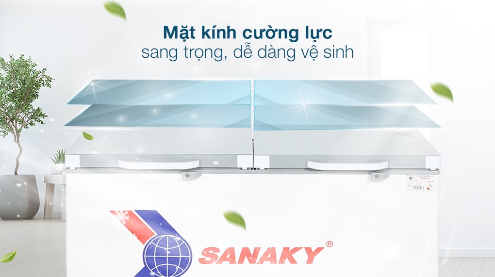 Tủ đông Sanaky Inverter VH-4099A4K cánh kính cường lực màu xám