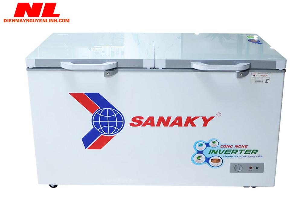 Tủ đông Sanaky Inverter VH-4099W4K cánh kính cường lực màu xám