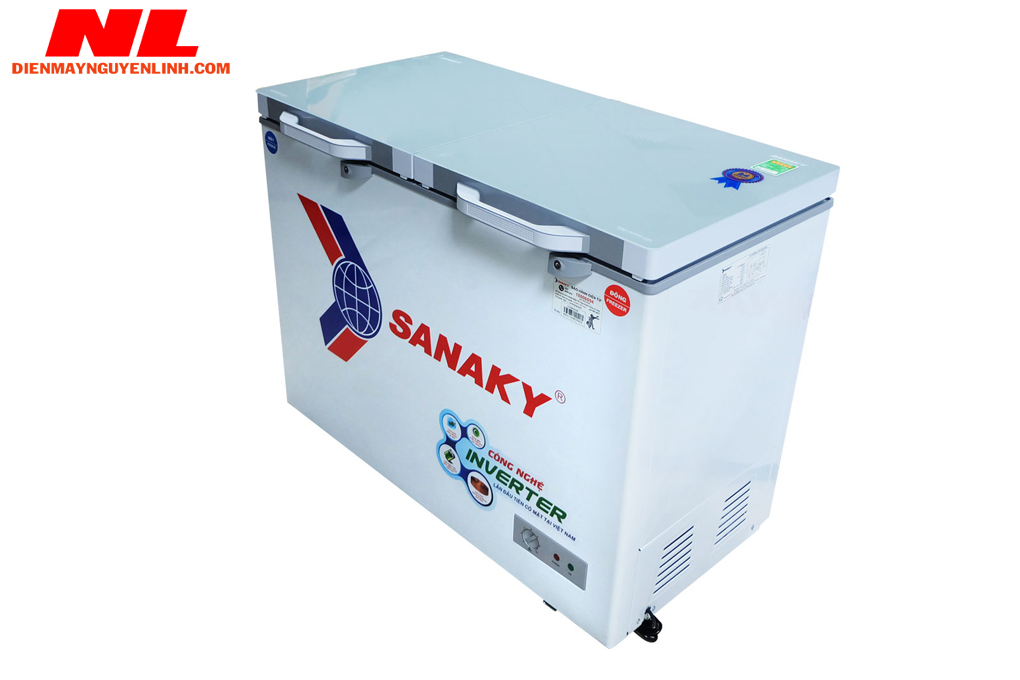 Tủ đông Sanaky Inverter VH-4099W4K cánh kính cường lực màu xám