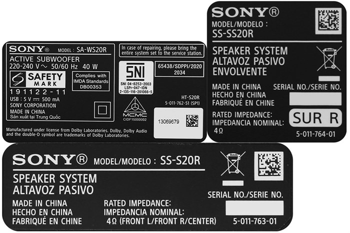HT-S20R/C - Bộ loa thanh Sony 5.1