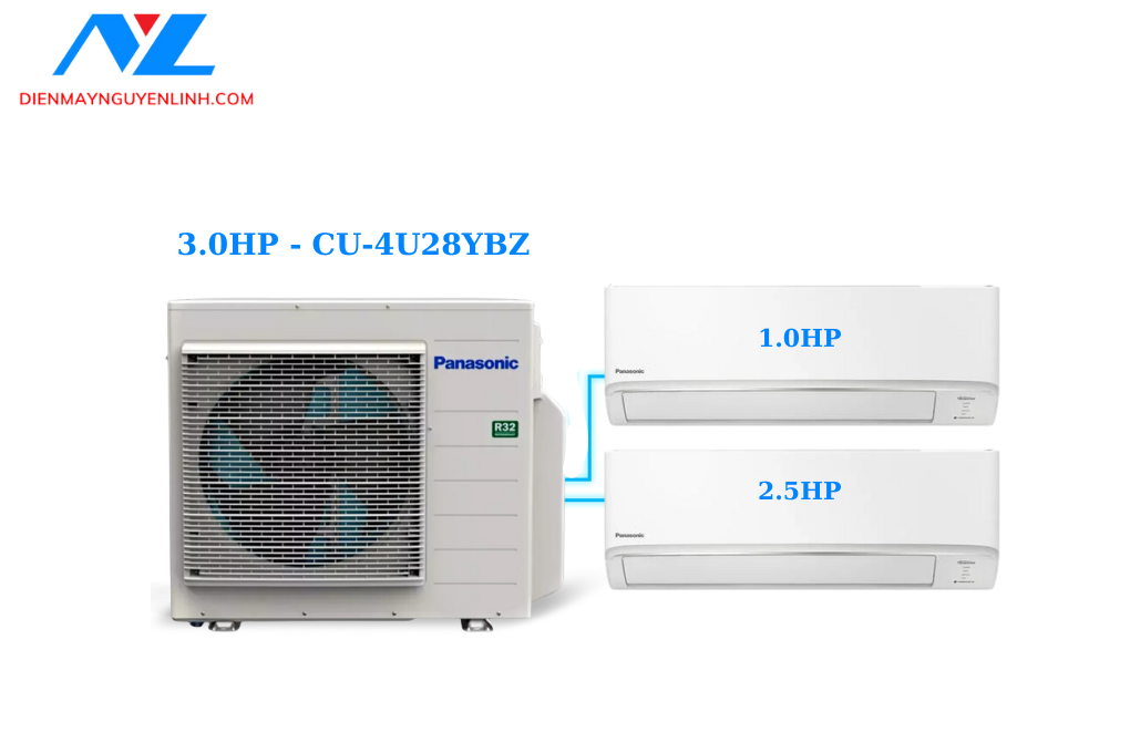 Combo Máy Lạnh Multi Panasonic 3HP CU-3U27YBZ + 1.0HP + 2.5HP