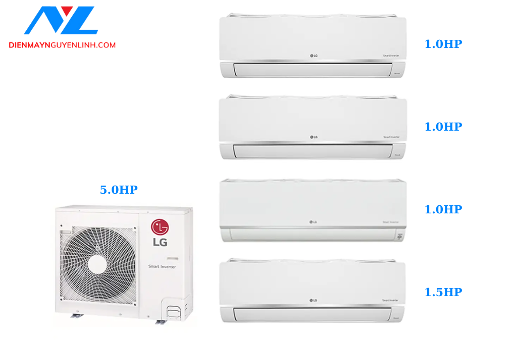 Combo Multi LG Inverter 4 Dàn Lạnh 5 HP Z5UQ48GFA0