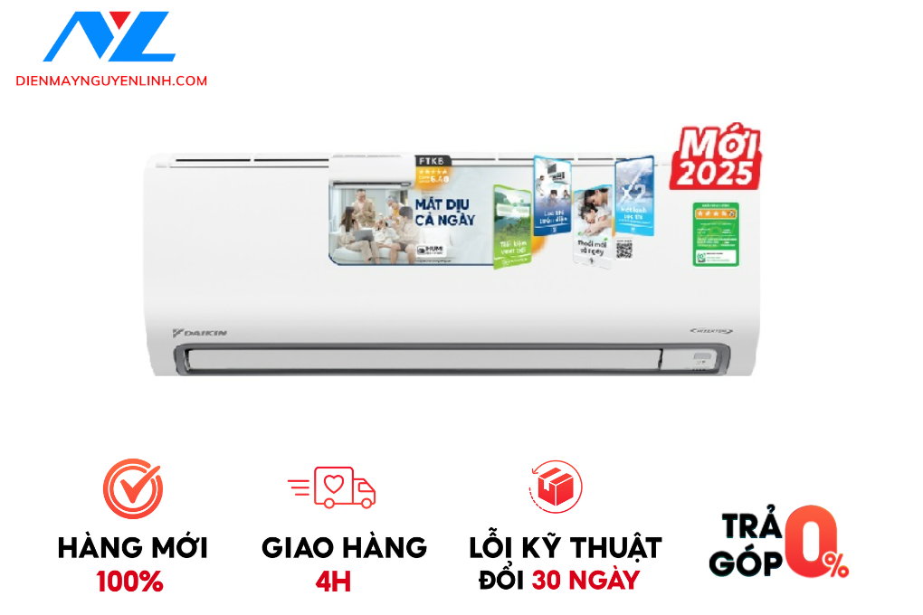 Điều hòa Daikin 2.5Hp  Inverter FTKF60ZVMV mới 2025