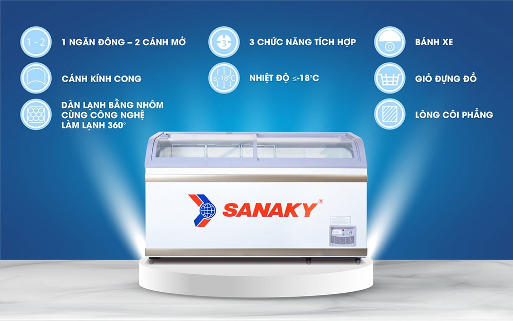 Tủ đông siêu thị Sanaky VH-888K