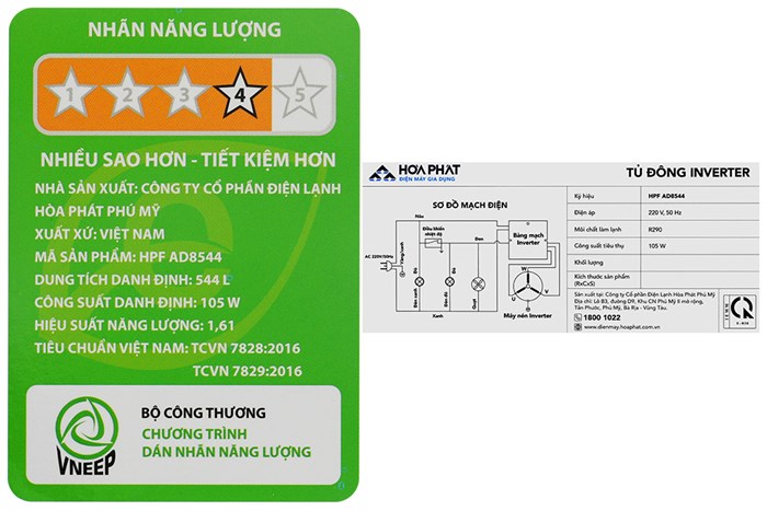 Tủ đông Inverter Hòa Phát HPF-AD8544 - 544 lít