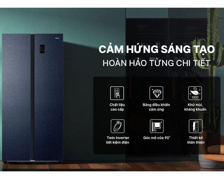 AQR-S552XA(CBC) - Tủ lạnh Aqua Inverter 490 lít AQR-S552XA(CBC)