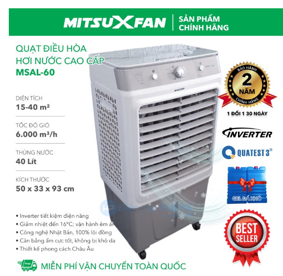 Quạt Hơi Nước Cao Cấp MITSUXFAN MSAL-60 Inverter Diện tích 15-40m²