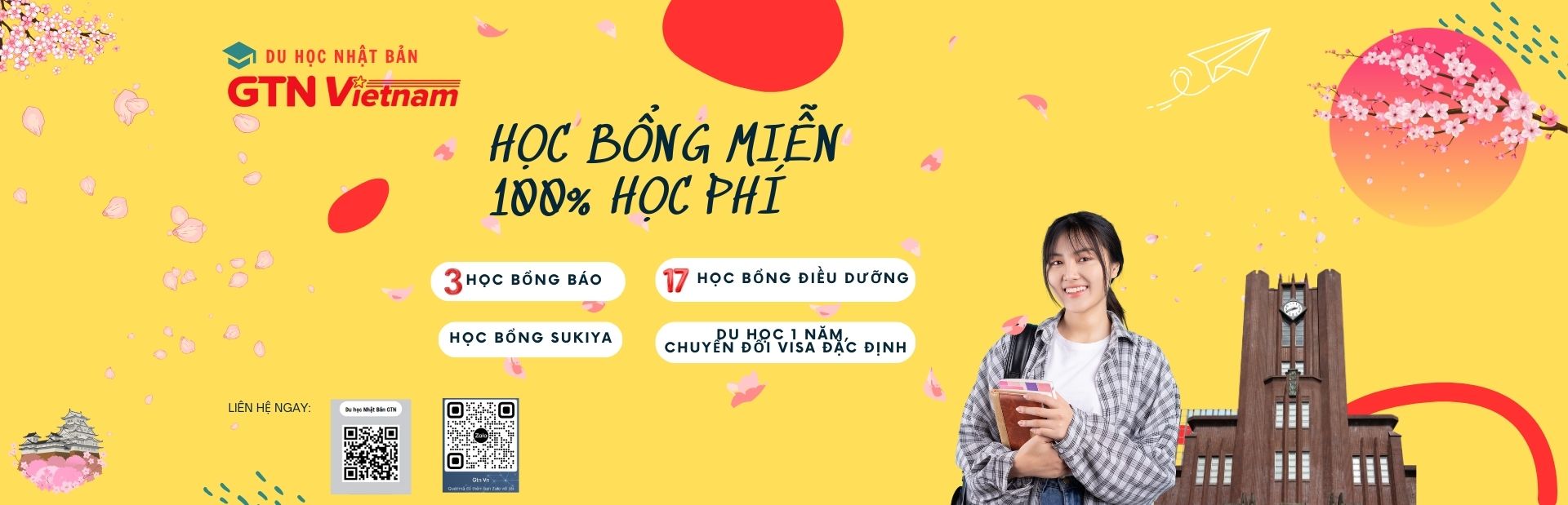 HỌC BỔNG MIỄN 100% HỌC 