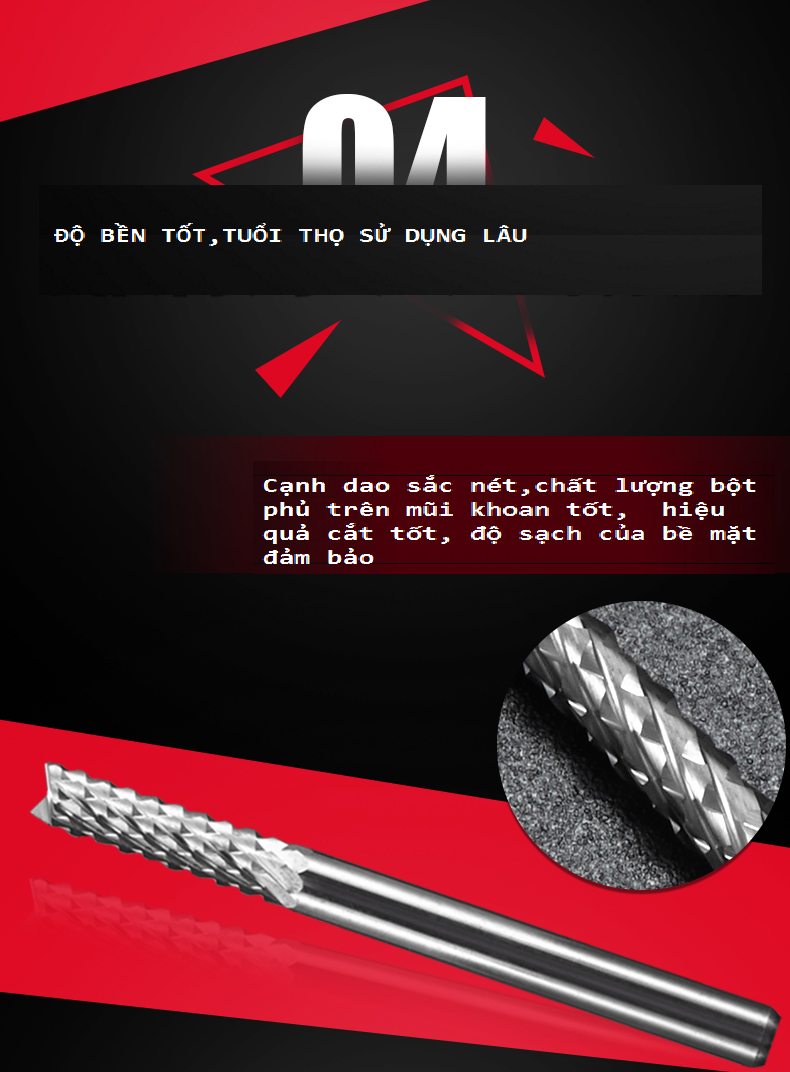 DAO QUẢ DỨA CẮT BO MẠCH ĐIỆN TỬ- ROUTER BIT FOR PCB