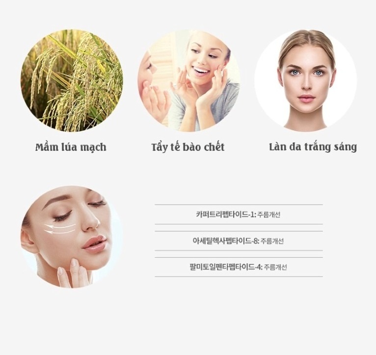 Tế bào gốc & Bộ dưỡng trắng da Kosxu EGF & Whitening Program chiết xuất mầm lúa mạch tẩy tế bào chết làm da trắng sáng
