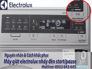 MÁY GIẶT ELECTROLUX NHÁY ĐÈN START VÀ CÁCH KHẮC PHỤC