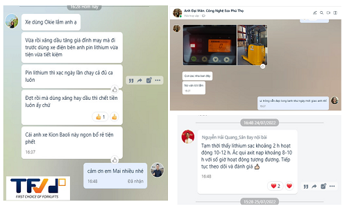 Cảm nhận của khách hàng khi sử dụng Pin Lithum cho xe nâng điện