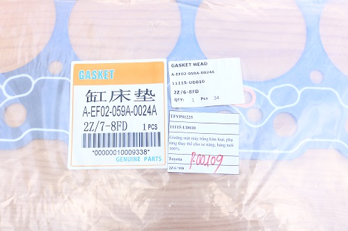 Gioăng mặt máy xe nâng Toyota model 2Z/7-8FD mã 11115-UD010. Mã P.00109