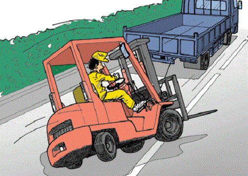 Khi xe bị lật, phải nhanh chóng dừng xe nâng khẩn cấp