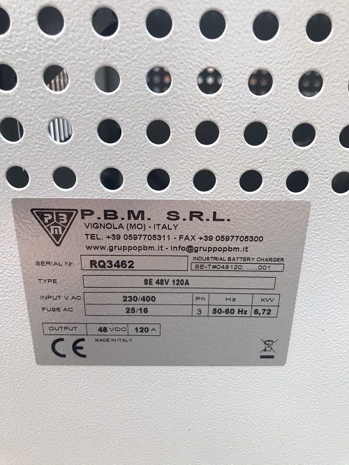 Máy sạc ắc quy hiệu SE Wa 3 pha 48V 100A mã 114-001 sử dụng cho xe nâng, hàng mới 100%.