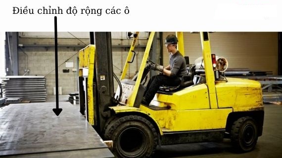 Điều chỉnh độ rộng của các ô hàng hóa cần nâng