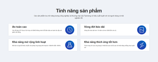 Các tính năng nổi bật của Container BESS Tianneng