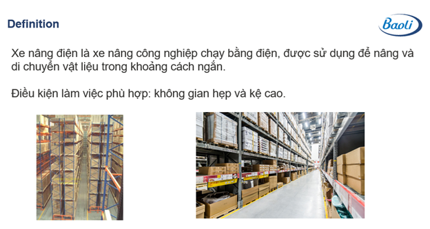 Ứng dụng thực tế của xe nâng điện Reach Truck Baoli