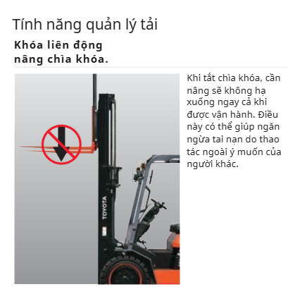Tính năng Key-lift Interlock và Leak-lock System