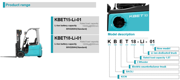 Xe nâng điện Baoli KBET15-20 Series,