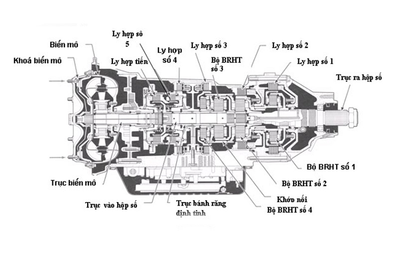Cấu tạo hộp số tự động xe nâng hàng