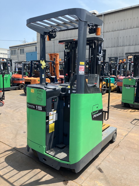 Xe nâng điện cũ đứng lái 1.5 tấn Toyota 8FBR15, nâng cao 4.5m, sx 2018