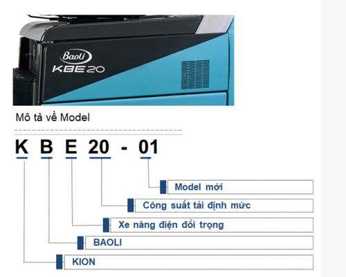 Mô tả về model xe nâng điện KBE