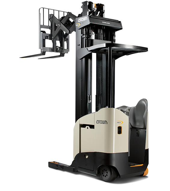 Xe nâng điện reach stacker cho kệ đôi