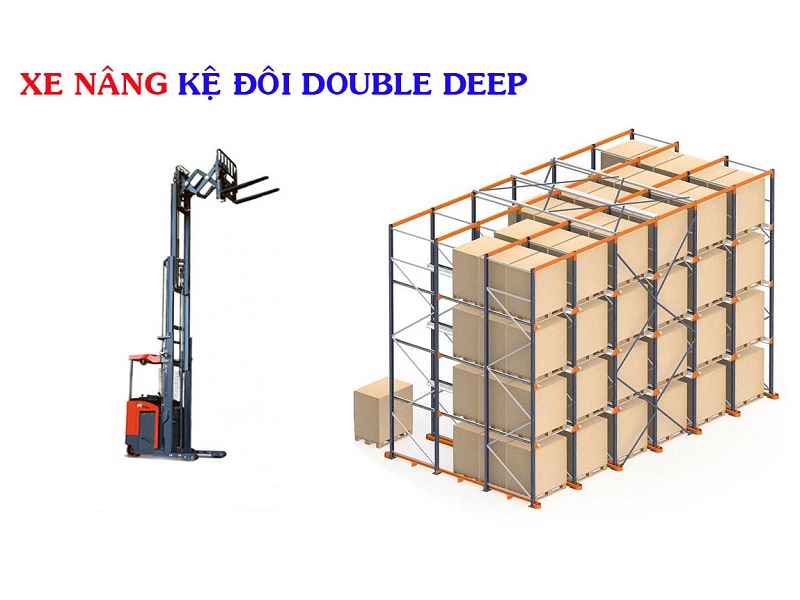 Xe nâng kệ đôi sử dụng trong kho hàng