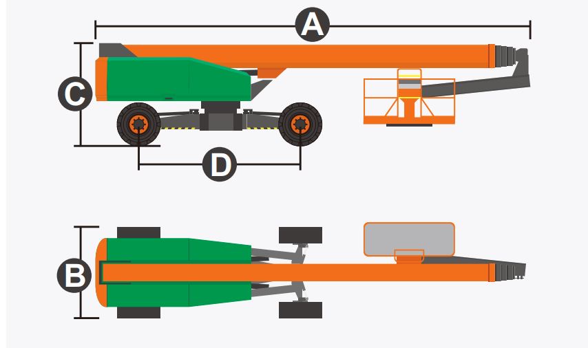 Xe nâng người Boomlift hiệu Dingli, Model BT41ERT, T Series