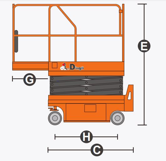 Xe nâng người Scissor lifts, hiệu Dingli model JCPT0707DCM