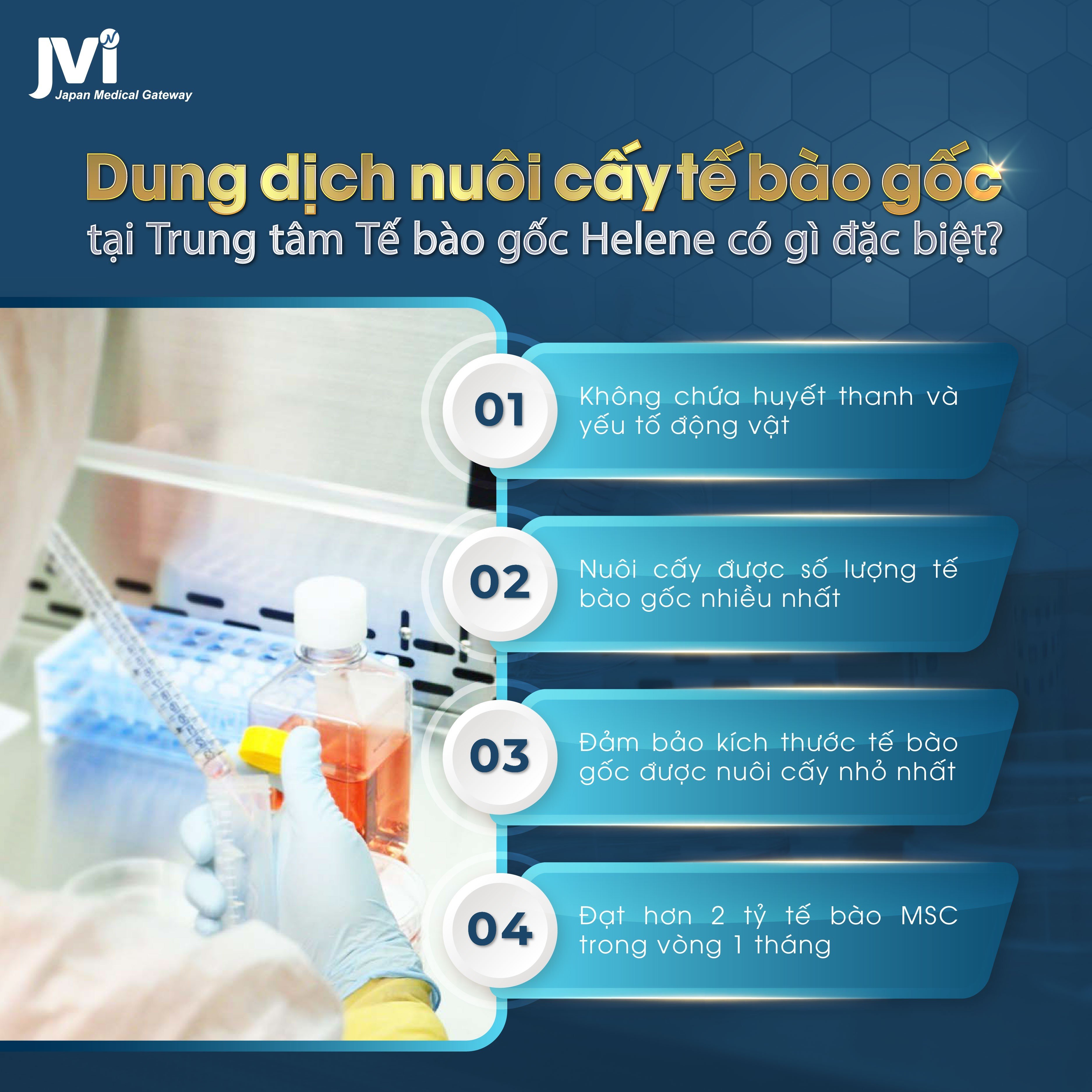 Dung dịch nuôi cấy tế bào gốc tại trung tâm tế bào gốc Helene