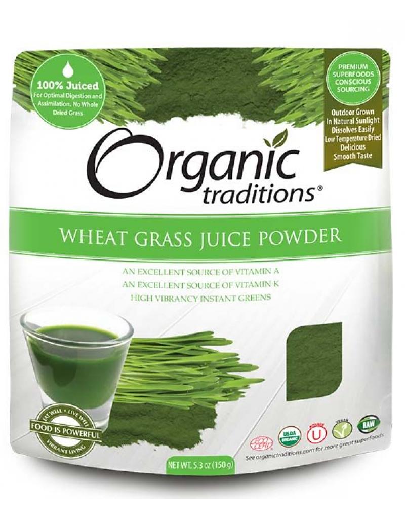 Bột Nước Ép Cỏ Lúa Mì Hữu Cơ Organic Traditions 150g